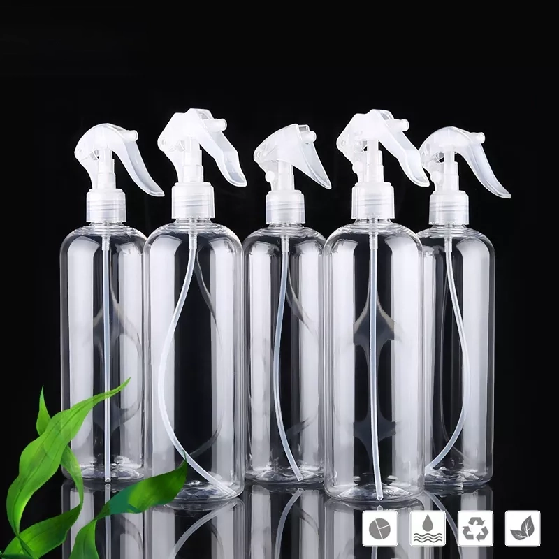 500ml PET丸型透明プラスチックスプレーボトル